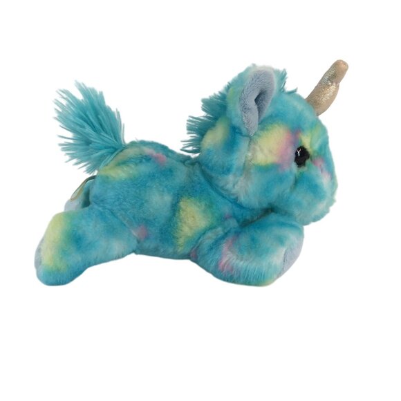 Aurora Mini Flopsie Blue Uniforn Plush 8" Tie Dye Stuffed Animal Toy - Picture 2 of 7